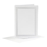 Creativ company cards for embroidery, card size 10.5x15 cm, envelope size 11.5x16.5 cm, white, 6 sets in 1 box