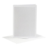 Creativ company cards for embroidery, card size 10.5x15 cm, envelope size 11.5x16.5 cm, white, 6 sets in 1 box