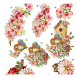 Creativ company 3d sheets, flowers and birds, sheet 21x30 cm, 4 sheets 1 box