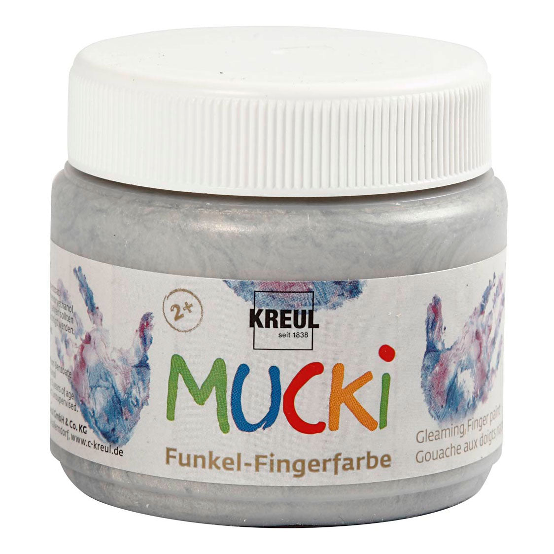 Creative Company Mucki Finger Paint - Silver Metallic, 150ml