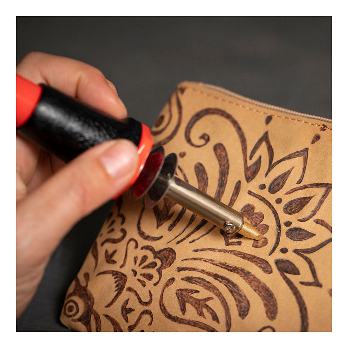 Creativ company faux leather bag brown, 21x18cm