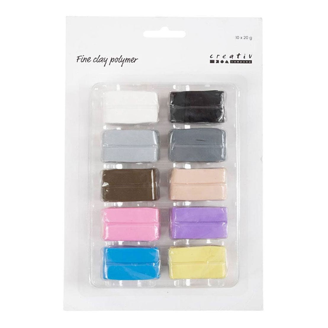 Creativ Company Fine Polymer Clay Pastelne barve, 10x20 gramov