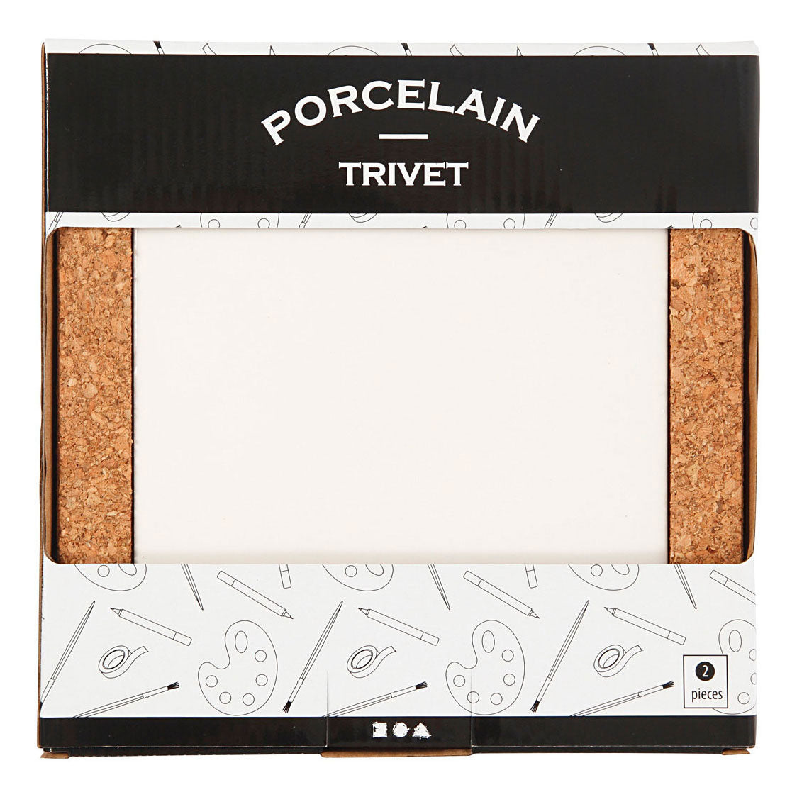 Creativ Company Coaster porcelain with frame of cork