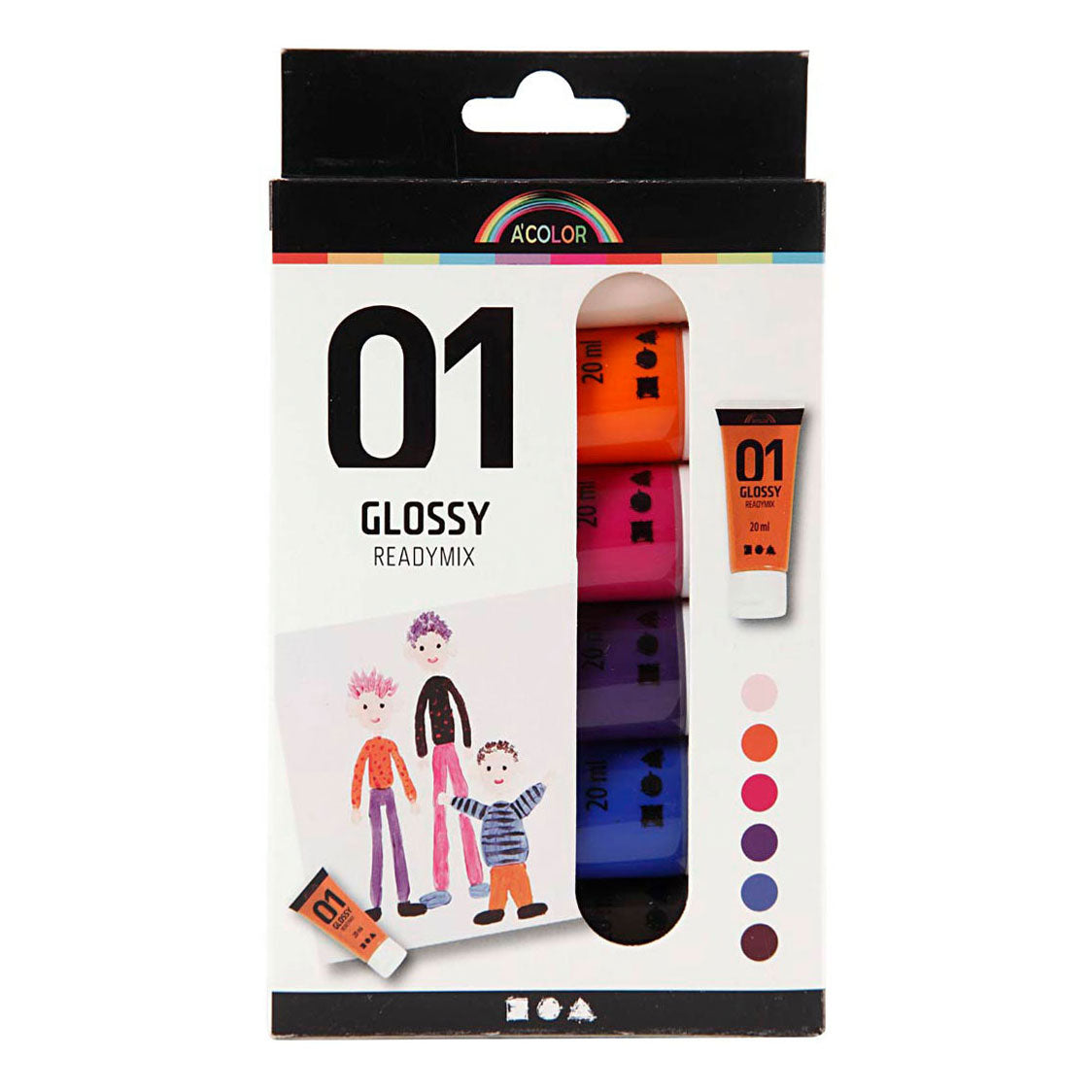 Creativ Company akrylmaling til børn blanke ekstra farver, 6x20ml