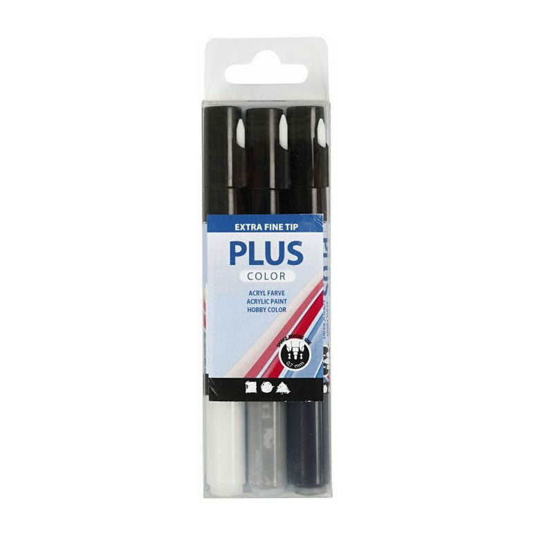 Creativ Company Plus Color Marker - Black Off - White Rain Grey, 3..
