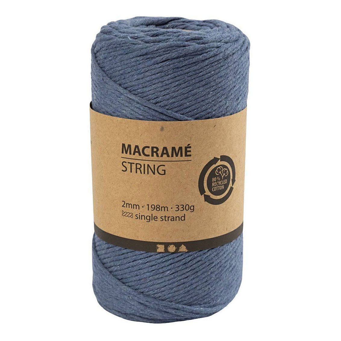 Creativ Company macramé cord - blue, 198m
