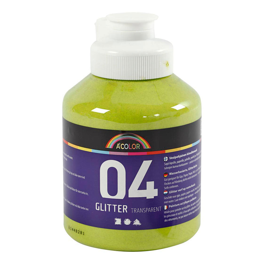 Creativ Company akrylmalingsglitter til børn - Lime Groen, 500 ml