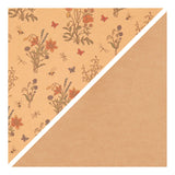 Creativ Company Faux Leather Paper Rjava s cvetličnim tiskom, 1M