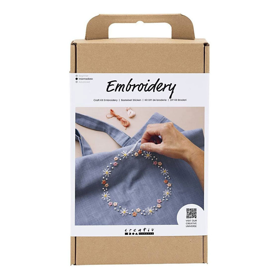 Creativ Company HobbySet Embroidery Pigeon Blue carrying bag