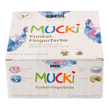 Creativ company mucki finger paint, metallic blue, metallic gold, metallic pink, metallic silver, 4x150 ml 1 box