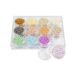 Creativ Company Rocailles kulatý skleněné korálky 3 mm pastelové barvy, 12x17 gramů
