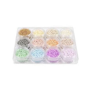 Creativ Company Rocailles kulatý skleněné korálky 3 mm pastelové barvy, 12x17 gramů