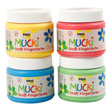 Creativ Company Muck Finger Paint Blue Green Red Yellow, 4x150ml