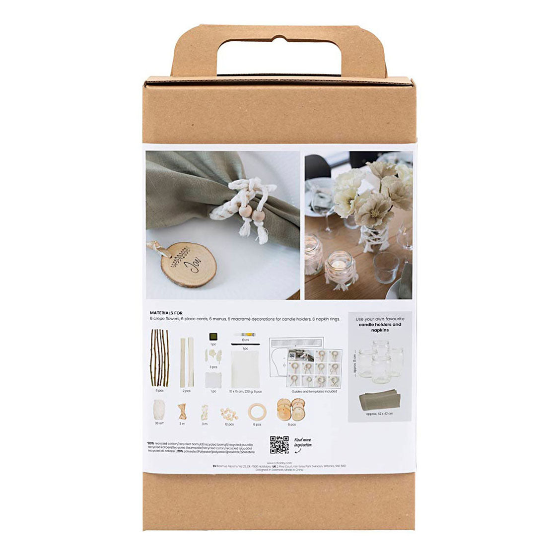 Creativ company hobby set table decoration, natural, 1 box