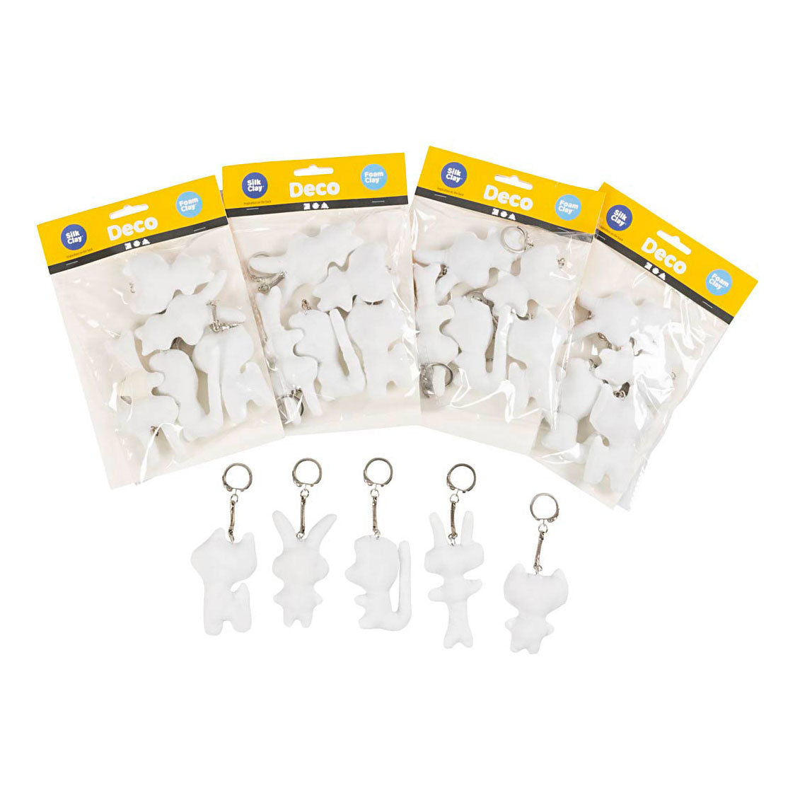 Creativ Company Figures of Textile With Key Ring, 25st.