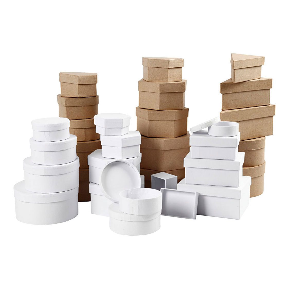 Creativ Company Boxes Brown and White 6,5-18cm, 30 ..