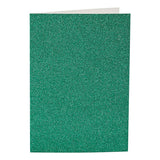 Creativ company cards and envelopes, card size 10.5x15 cm, envelope size 11.5x16.5 cm, glitter, 110+250 gr, green, 4 sets 1 box
