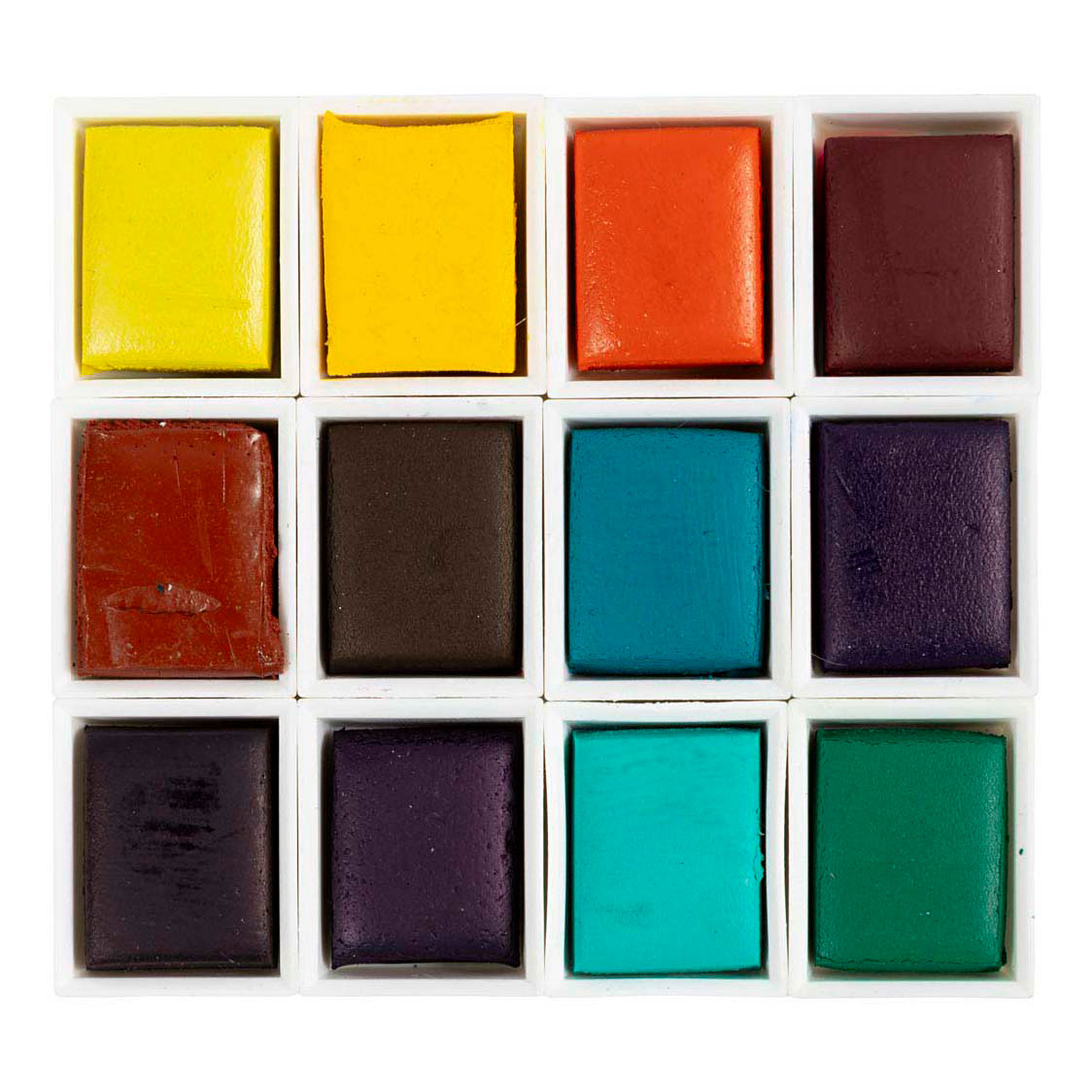 Creativ company art watercolor paint, ½-pan, flowers and landscapes, size 10x15x20 mm, various colors, 12 colors 1 piece