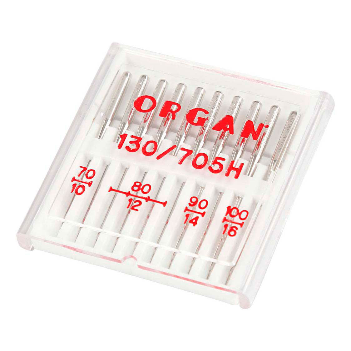 Creativ company sewing machine needles, size 70+80+90+100, 10 pieces in a box