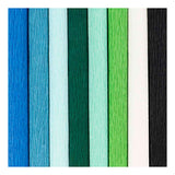 Creativ company crepe paper, sheet 25x60 cm, crepe ratio: 180%, 105 gr, blue green harmony, 8 sheets 1 box