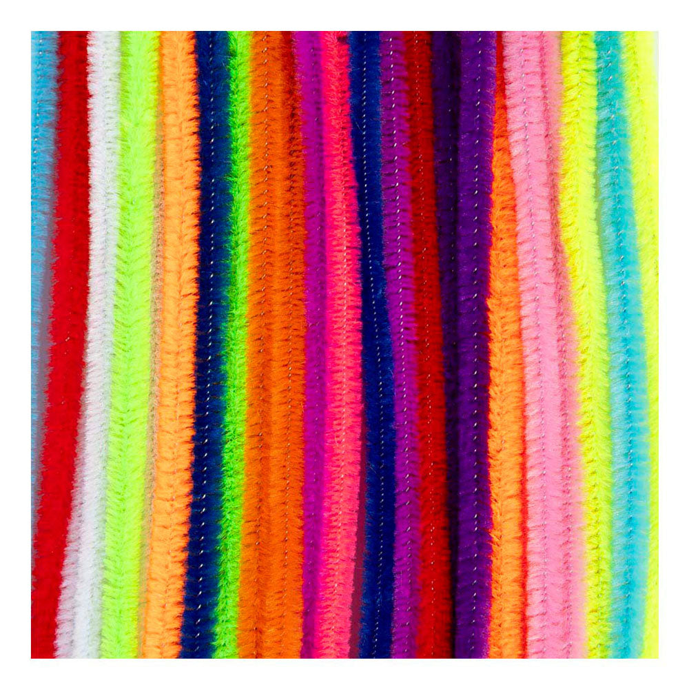 Creativ company chenille, l: 30 cm, thickness 6 mm, colorful, 25 div 1 box
