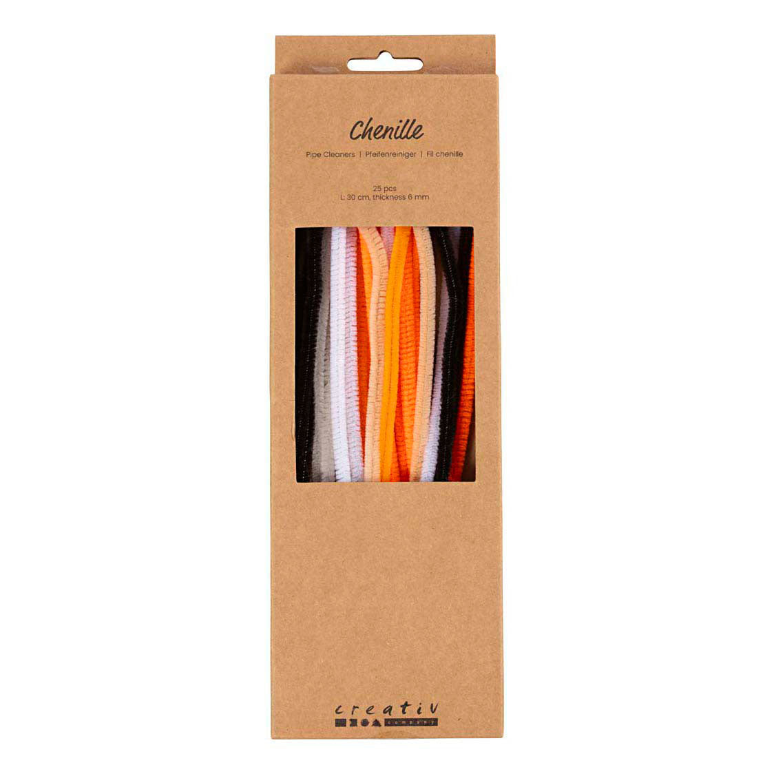 Creativ company chenille 6mm x 30cm halloween kleuren - 25st.