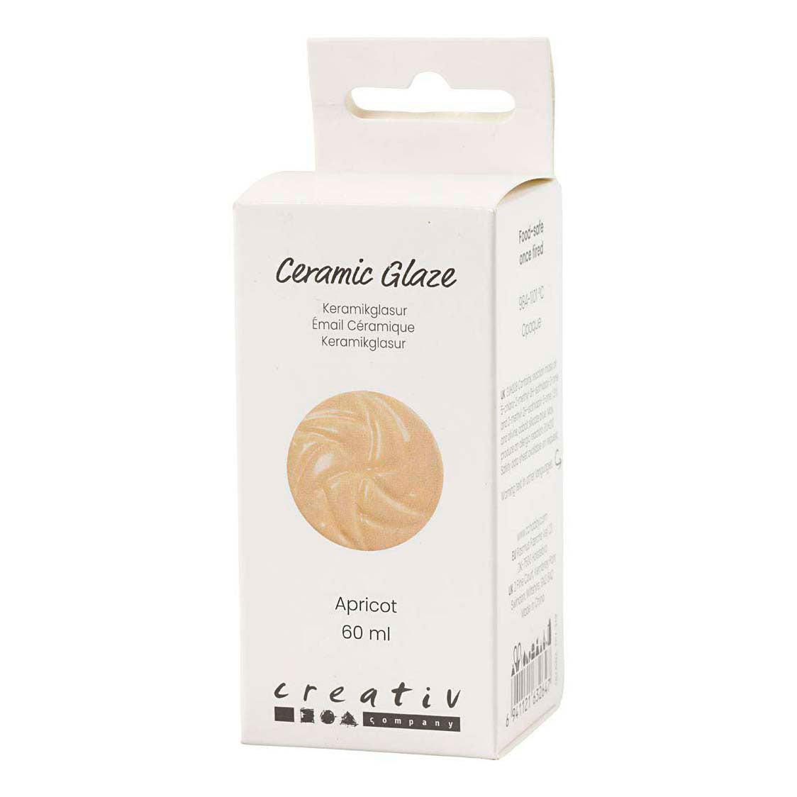 Creativ company keramiek glazuur 984-1101 c dekkend apricot - 60ml