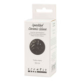 Creativ company gespikkeld keramiekglazuur, 999-1060 °c, dekkend, tutto nero, 60 ml 1 fles