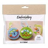 Creativ company mini hobby set embroidery faces blue and green