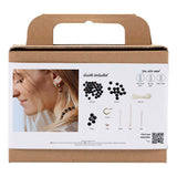 Creativ company mini hobby set jewelry, necklace and earrings, black, white, 1 box