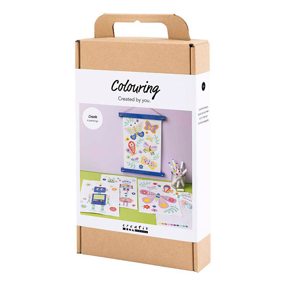 Creativ company hobbyset kleuren, vlinder en robot, vrolijke kleuren, 1 doos