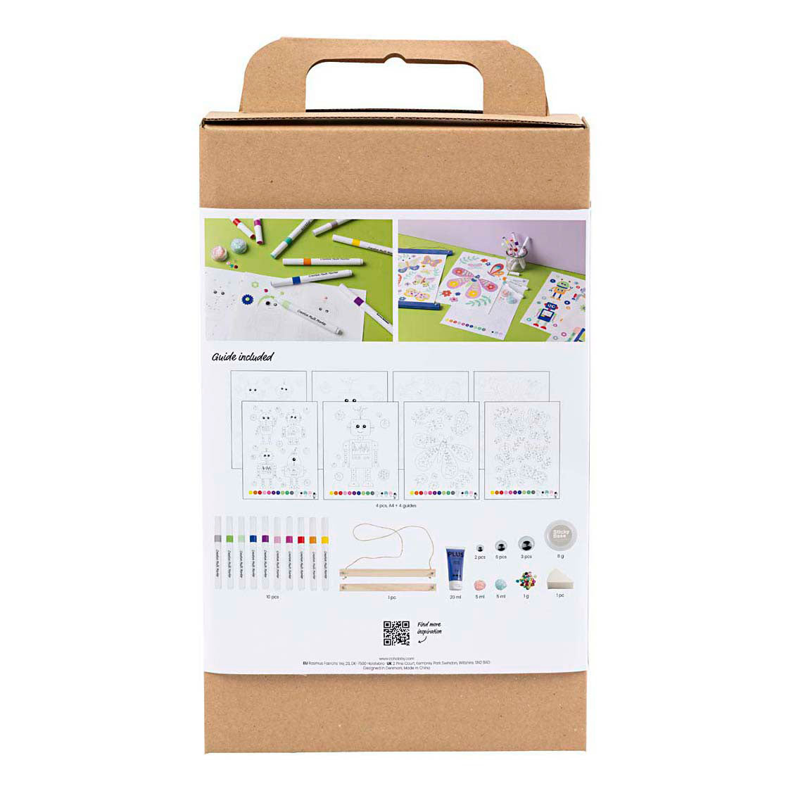 Creativ company hobbyset kleuren, vlinder en robot, vrolijke kleuren, 1 doos