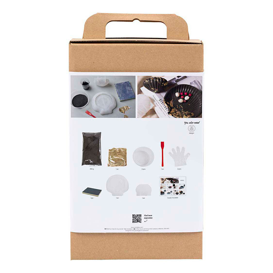 Creativ company hobbyset hars gieten, mossel, zwart, goud, 1 doos