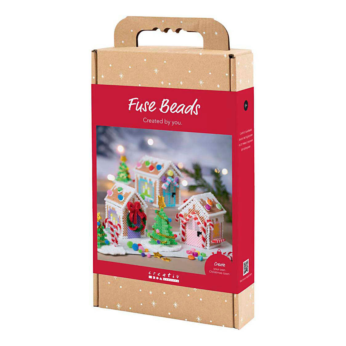 Conjunto de hobby da empresa criativa contas de engomar, casa de natal, várias cores, 1 caixa