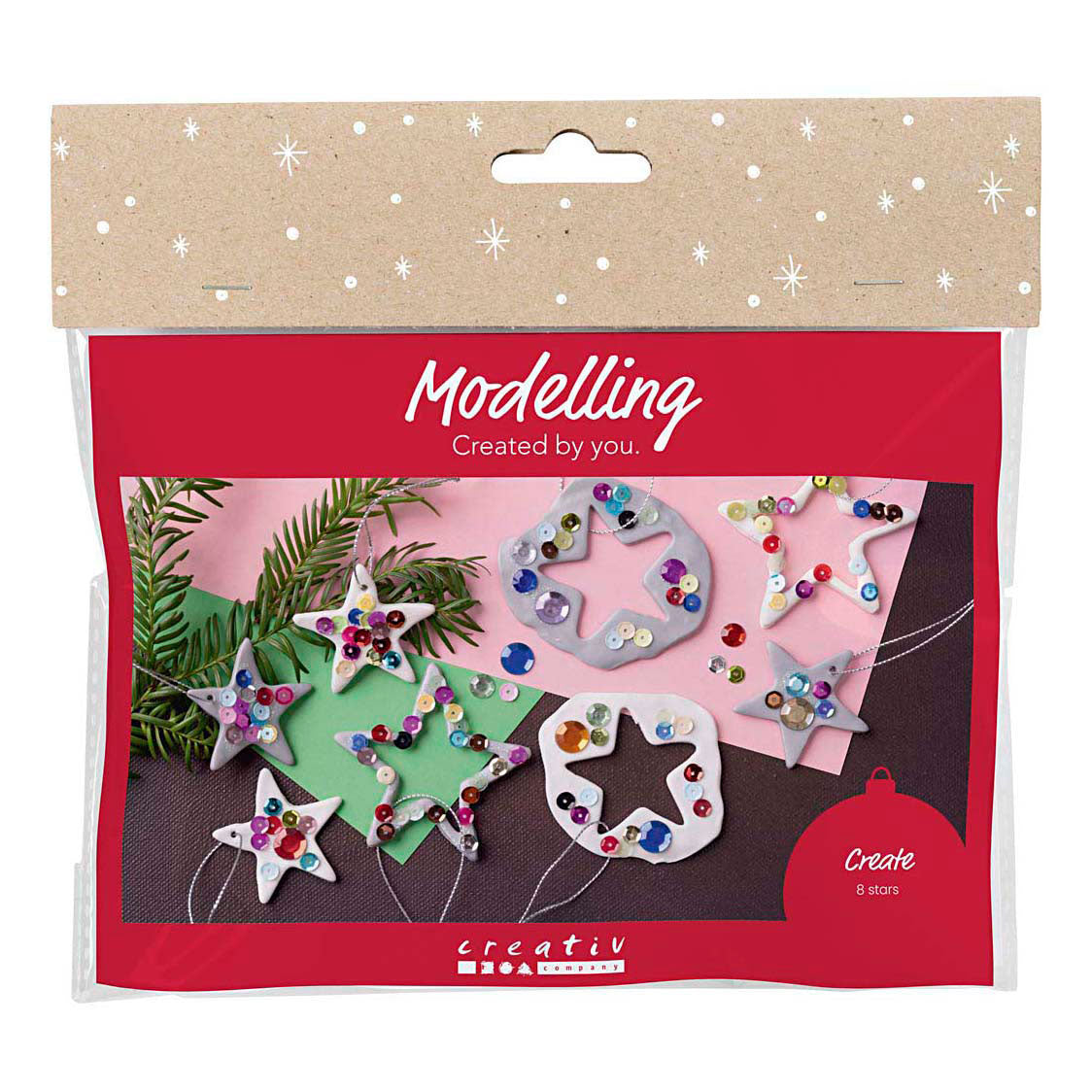 Creativ company mini hobby set sculpting, stars, silver, white, 1 box