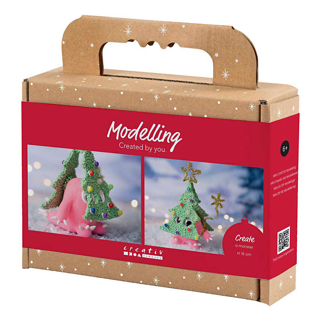 Creativ company mini hobbyset boetseren, kerstboommonster, diverse kleuren, 1 doos