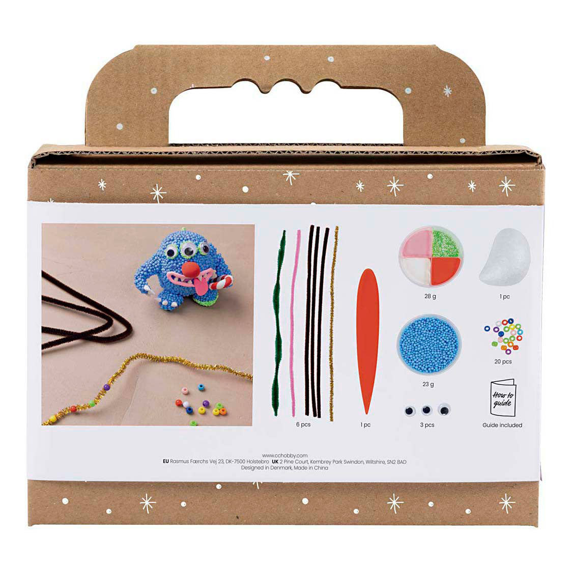 Creativ company mini hobby set modeling, reindeer monster, various colors, 1 box
