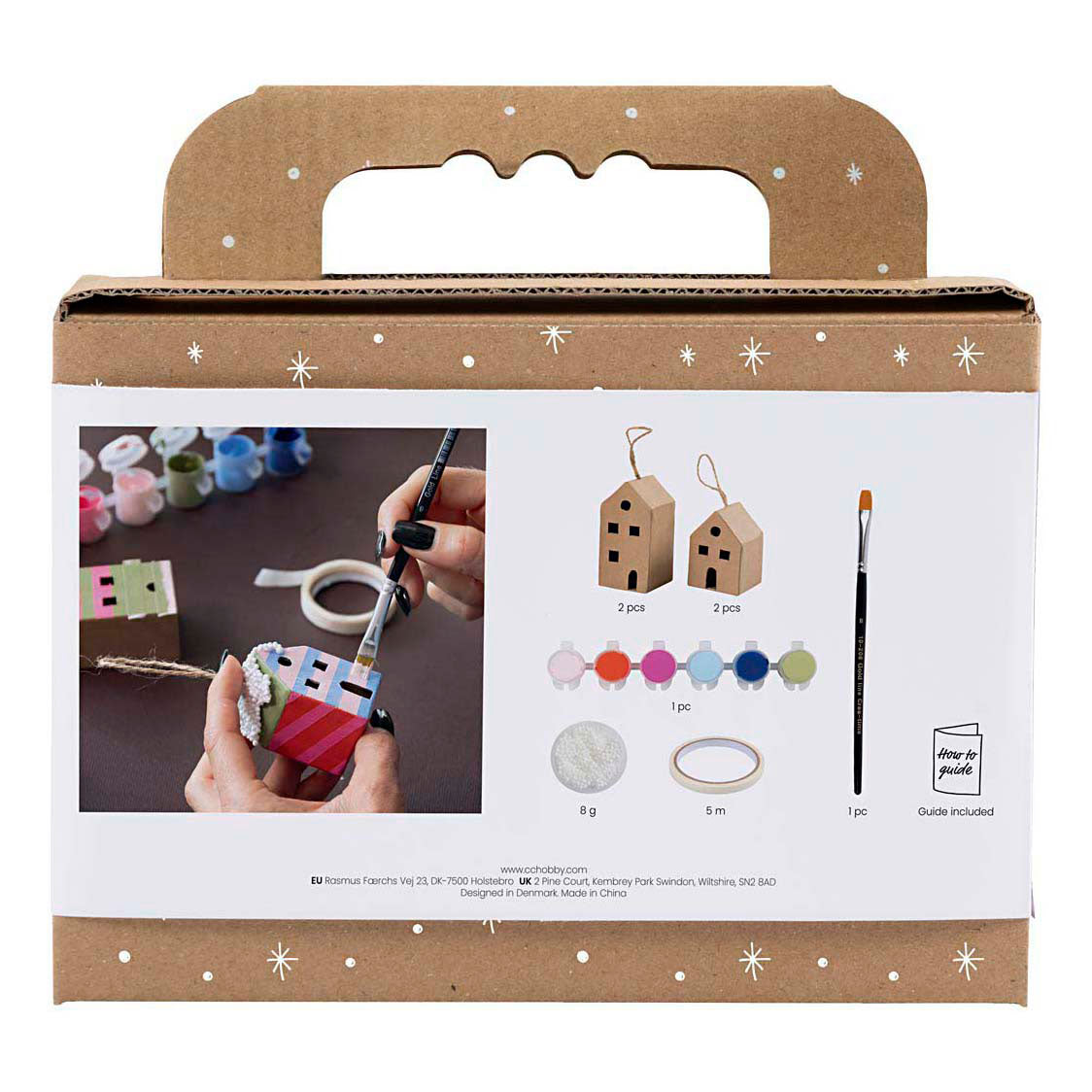 Creativ company mini hobby set decoration, houses, colorful, 1 box
