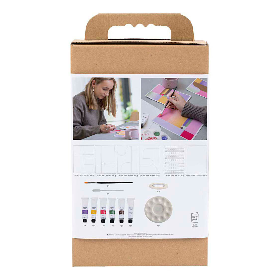 Creativ company hobbyset gouache, schilderijen, diverse kleuren, 1 doos