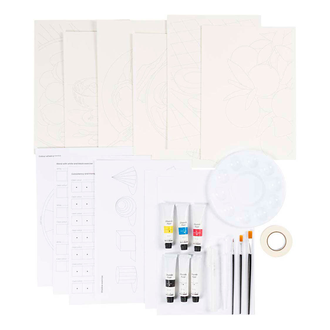 Creativ Company Starter-Hobby-Set Gouache, Gemälde, verschiedene Farben, 1 Box