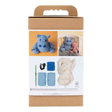 Creativ company hobbyset amigurumi, nijlpaard, blauw, lichtblauw, 1 doos