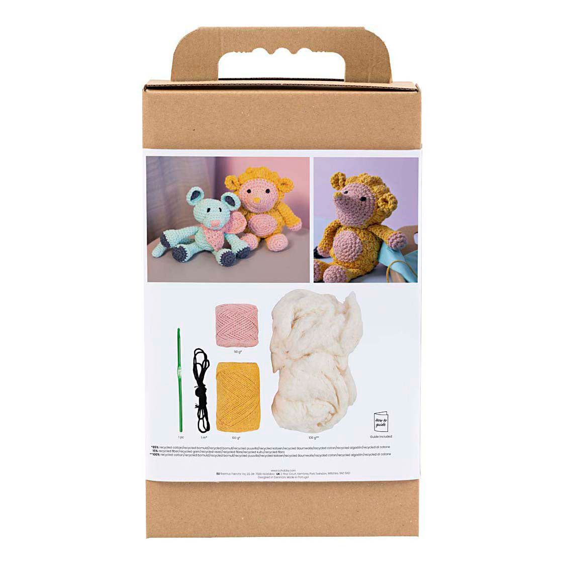 Creativ company hobbyset amigurumi, egel, lichtroze, warm geel, 1 doos