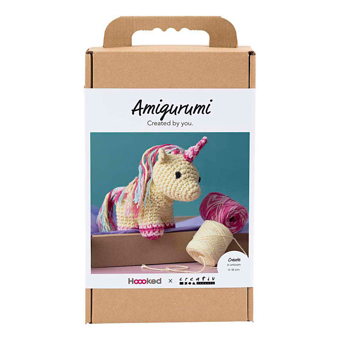 Creativ company hobby set amigurumi, unicornio, colores del arcoíris, 1 caja