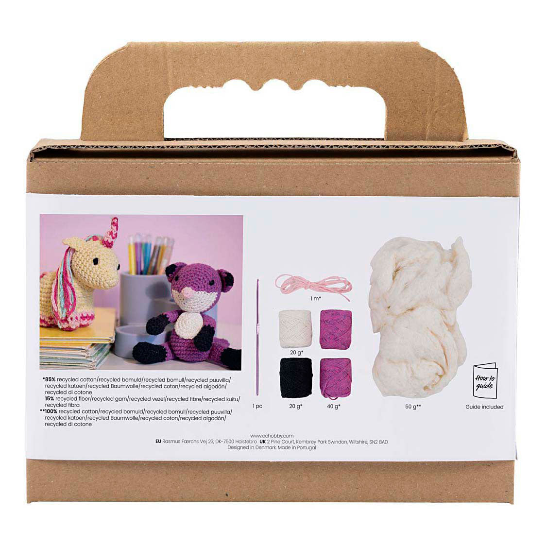 Creativ company hobbyset amigurumi, vos, zwart, plum, 1 doos
