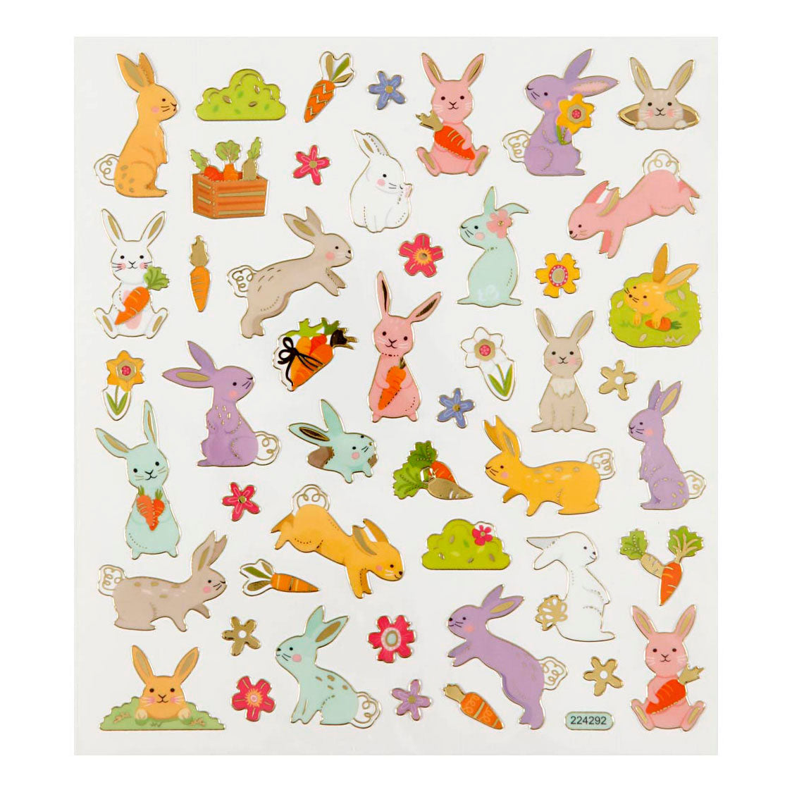 Adesivi aziendali Creativ, coniglietto pasquale, foglio 15x16,5 cm, ca. 50 pezzi, 1 foglio