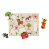 Wooden Farm Knob Puzzle, 12 pcs.