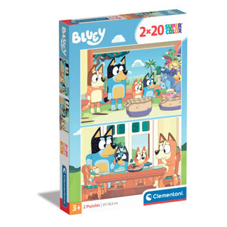 Clementoni puzzle puzzle super color bluey, 2x20st.