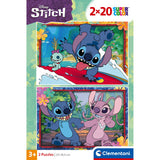 Cleemontoni jigsaw Puzzel Super Faarf Disney Stitch, 2x20st.