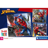 Clementoni super color 3in1 puzzle spiderman 3x48 pieces