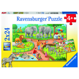 Ravensburger - puzzle un giorno nello zoo 2x24 pezzi